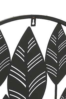 J-Line wanddecoratie Bladeren - metaal - zwart