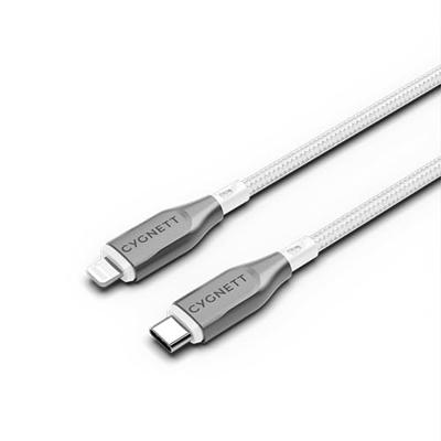 Cygnett Gepantserde Lightning naar USB-C snellaadkabel 30W (2m, wit)