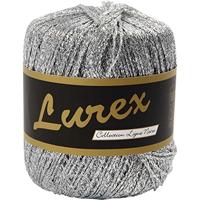 Lurex glitter garen, l: 160 m, zilver, 25 gr/ 1 bol - thumbnail