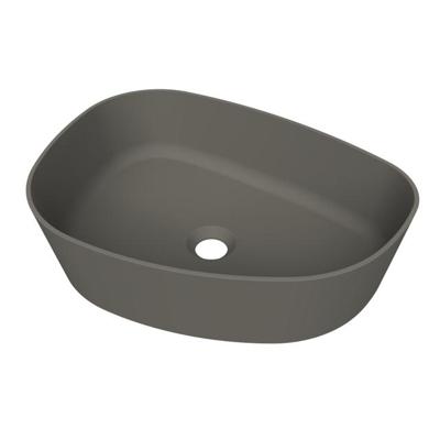 Arcqua Rocker waskom - opbouw - organisch rechts - 50x37cm - mat quartz grijs WAS657343 Arcqua Rocker waskom - opbouw - organisch rechts - 50x37cm - mat quartz grijs WAS657343