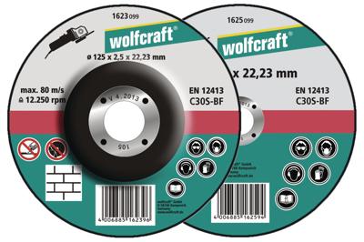 Wolfcraft Doorslijpschijf | Ø125 x 2,5 x 22,23 | 5 stuks - 1623300 Wolfcraft Doorslijpschijf | Ø125 x 2,5 x 22,23 | 5 stuks - 1623300