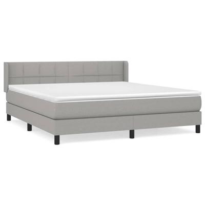 Boxspring met matras stof lichtgrijs 180x200 cm