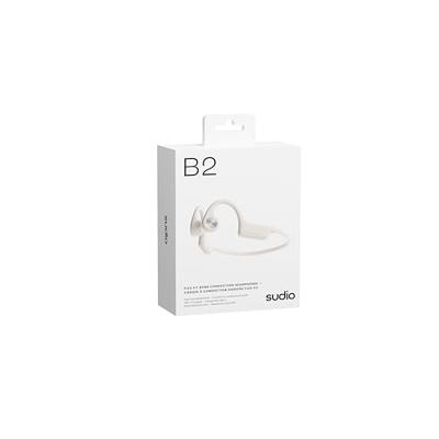 Sudio B2 wit, draadloze oortelefoon met Bluetooth 5.3, botgeleidingstechnologie, microfoons, ruimtelijk geluid door Dirac Virtuo, tot 7,5 uur speeltijd, snel opladen, IPX5-waterbestendigheid