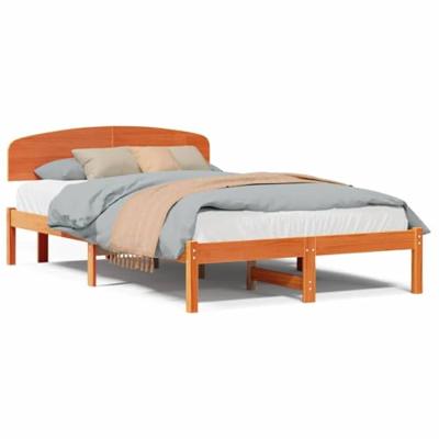 Bedframe met hoofdeinde Bruin 120 x 190 cm Massief grenenhout Bedframe met hoofdeinde Bruin 120 x 190 cm Massief grenenhout