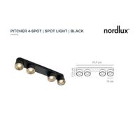 Nordlux Zwarte spotPitcher 4-lichts richtbaar - 2310430103 - thumbnail