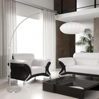 Steinhauer BooglampSparkled Light metaal met witte kap - 3806ST - thumbnail