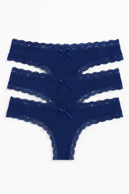 J&C dames string / hipster 3-pack kant 1610/1604 - Kanten ondergoed - Kanten ondergoed - Microfiber - XL - Grijs - XL - XL - XL - XL - XL - XL