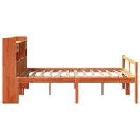 Bed met boekenkast zonder matras grenenhout wasbruin 160x200 cm - thumbnail