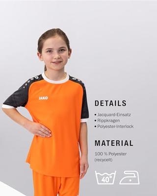 JAKO 4224K Shirt Iconic Km Kids - Fluo Oranje/Zwart - 164
