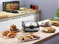 Tefal SW 854 D Snack Collection Wafelijzer Anti-aanbaklaag, Automatische temperatuuraanpassing Zwart, RVS (geborsteld) - thumbnail