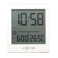 NeXtime - Digitale Tafelwekker 7,7x8,9x3 cm - RCC - Temperatuur - Wit - thumbnail