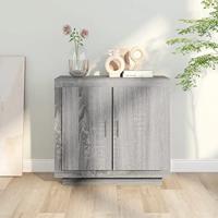 Dressoir 80x40x75 cm bewerkt hout grijs sonoma eikenkleurig - thumbnail