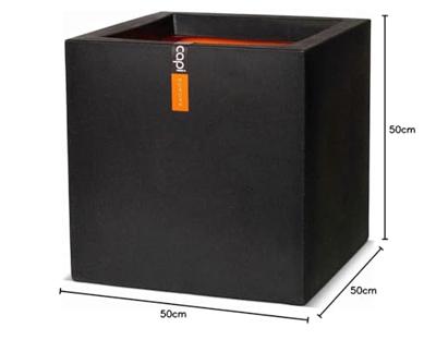 Capi pot vierkant Urban Smooth - 50 cm zwart - thumbnail