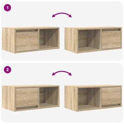 TV-meubel 60x31x25,5 cm bewerkt hout sonoma eikenkleurig