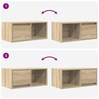 TV-meubel 60x31x25,5 cm bewerkt hout sonoma eikenkleurig - thumbnail