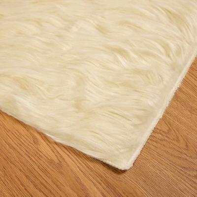 VidaXL Nep schapenvacht tapijt tafalla crème 80 x 250 cm polyester