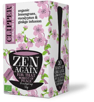Clipper Zen Again Organic Lemongrass, Eucaluptus & Ginkgo Infusion 20 Stuks 35 g bij Jumbo