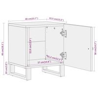 Nachtkastje massief mangohout bruin en zwart - thumbnail