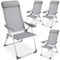 Set van 4 stuks aluminium tuinstoelen met hoge rug - thumbnail