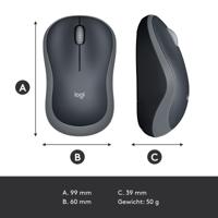 Logitech M185 Muis Radiografisch Optisch Grijs 2 Toetsen 1000 dpi - thumbnail