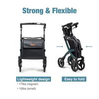 Rollz Flex 2 rollator classic (7,4 kg) | Rollator met grote boodschappentas | Matt Black | Lichtgewicht rollator | 3010RF0012 - thumbnail