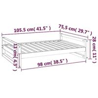 VidaXL Hondenmand 105,5x75,5x28 cm massief grenenhout grijs - thumbnail