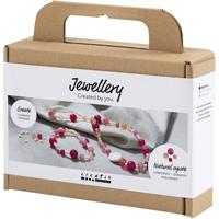 Creativ Company Mini hobbyset sieraden, halsketting en armband, roze, 1 doos - thumbnail