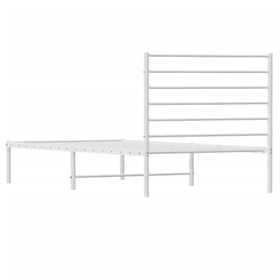 Bedframe met hoofdbord metaal wit 107x203 cm Bedframe met hoofdbord metaal wit 107x203 cm