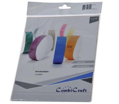 Combicraft polsbandjes Tyvek, blauw, pak van 100 stuks Combicraft polsbandjes Tyvek, blauw, pak van 100 stuks
