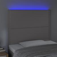 Hoofdbord LED 144x5x78/88 cm kunstleer grijs - thumbnail