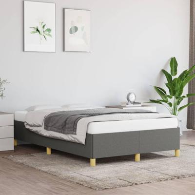 Bedframe zonder matras 120x200 cm stof donkergrijs Bedframe zonder matras 120x200 cm stof donkergrijs