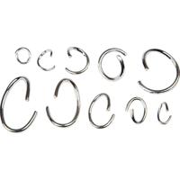 Creativ Company Assortiment ovale en ronde springringen, verzilverd, 800 div/ 1 doos - thumbnail