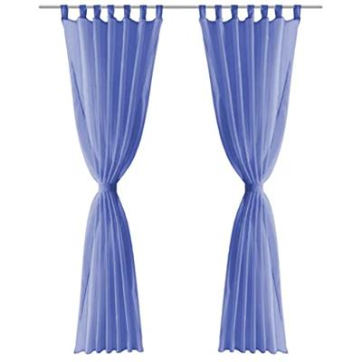 VidaXL Gordijnen voile 140x225 cm koningsblauw 2 st VidaXL Gordijnen voile 140x225 cm koningsblauw 2 st