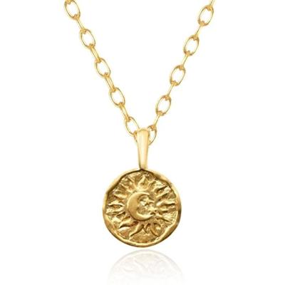 Zilveren Ketting met Gouden Plating en Zon en Maan Bedel - Tijdloze Mystiek van Elenza