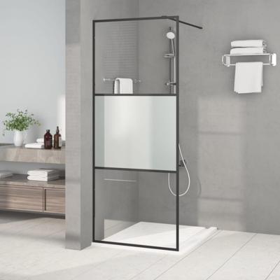VidaXL Inloopdouchewand 80x195 cm halfmat esg-glas zwart VidaXL Inloopdouchewand 80x195 cm halfmat esg-glas zwart