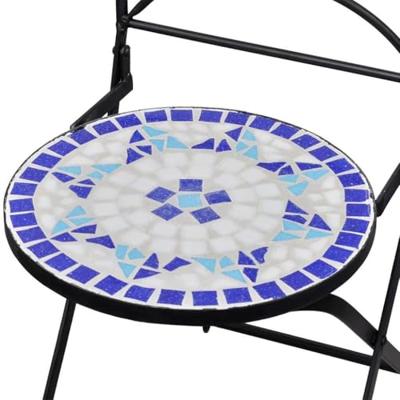 Bistrostoelen inklapbaar 2 st keramiek blauw en wit - thumbnail