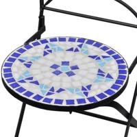 Bistrostoelen inklapbaar 2 st keramiek blauw en wit - thumbnail