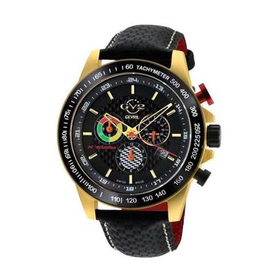 Gevril GV2 Men's Scuderia Black Dial Black Leather Chronograph Date Watch 9922 Gevril GV2 Men's Scuderia Black Dial Black Leather Chronograph Date Watch 9922