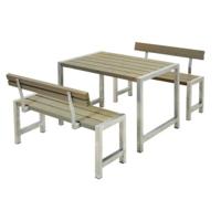 Tuinset Industrieel Café Grijs Bruin 2 Rugleuningen - thumbnail