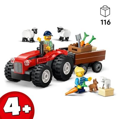 LEGO City Rode tractor met aanhanger en schapen - 60461 - thumbnail