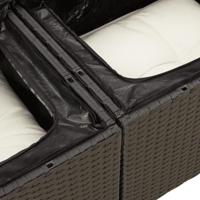 8-delige Loungeset met kussens poly rattan zwart - thumbnail