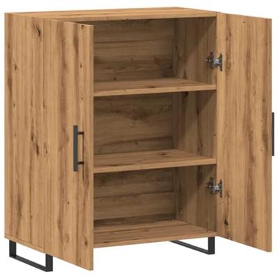 Dressoir 69,5x34x90 cm bewerkt hout artisanaal eikenkleur