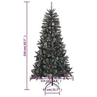 Kunstkerstboom met standaard 210 cm PVC groen - thumbnail