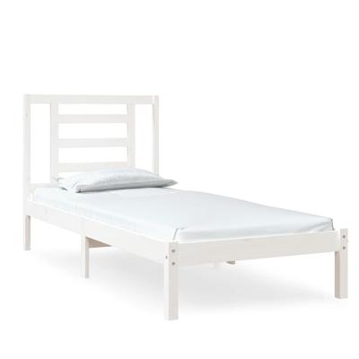Bedframe massief hout wit 75x190 cm Bedframe massief hout wit 75x190 cm