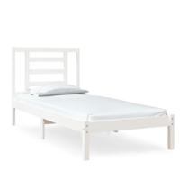 Bedframe massief hout wit 75x190 cm - thumbnail
