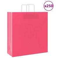 VidaXL Papieren zakken 250 st met hengsels 45x17x48 cm roze - thumbnail