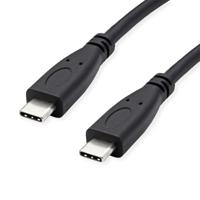 ROLINE RM USB 3.2 Gen 2 kabel, C-C, ST/ST, 10Gbit/s, Emark, 100W, zwart, 0,5 m - thumbnail