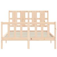 Bedframe met hoofdbord massief hout - thumbnail