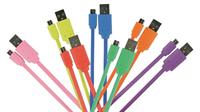 Micro USB kabel plat (roze 1m) voor o.a. smartphones - thumbnail