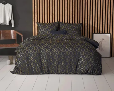 RoyalTextile - Glamour Flow Dekbedovertrek - Micropercal - Zwart - 140 x 220